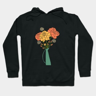 Floral Bouquet in Forest Green Hoodie